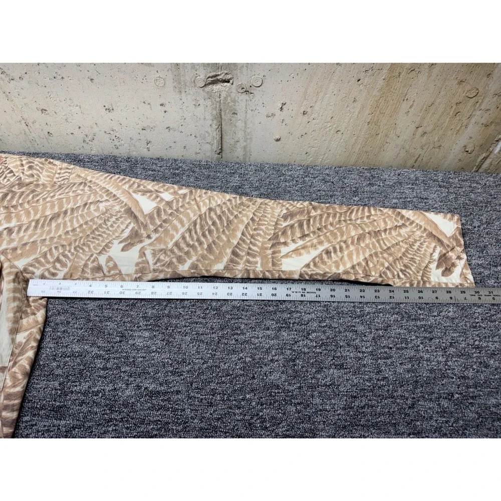 Lauren Ralph Lauren Tan Tropical Leaf Print Slim Leg Pants Womens 14 Stretch